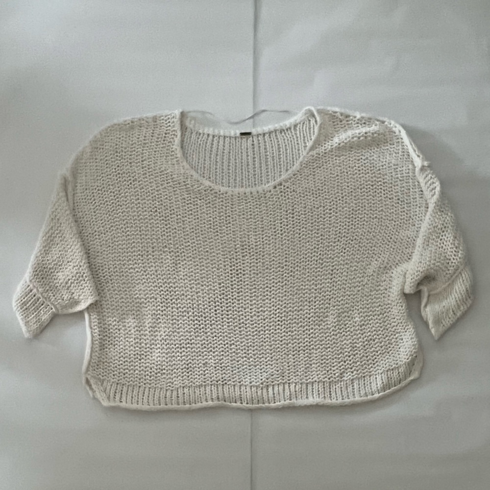 Free people short sleeve throw over sweater